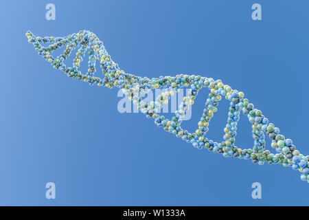 Spherical spiral DNA, three-dimensional rendering Stock Photo