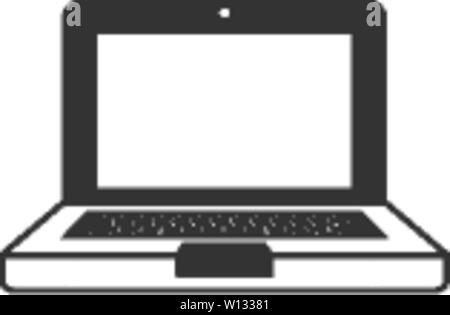Laptops icon in single color. Electronic computer network connection internet Stock Vector
