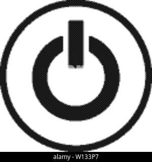 Power button icon in single grey color. On off, electronic Stock Vector