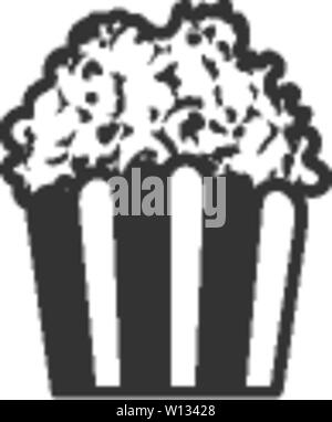 Popcorn icon in single color. Movie food snack style theater trend Stock Vector