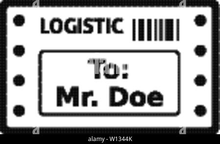 Logistic receipt icon in single grey color. Send, shipping, delivery Stock Vector