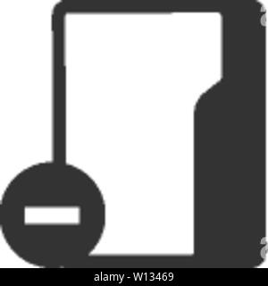 Folder icon in single color. Computer office files binder remove delete Stock Vector
