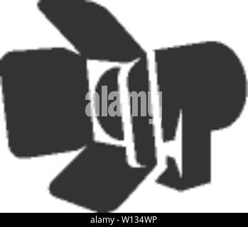 Studio lighting icon in single color. Photography concert instrument lamp halogen Stock Vector