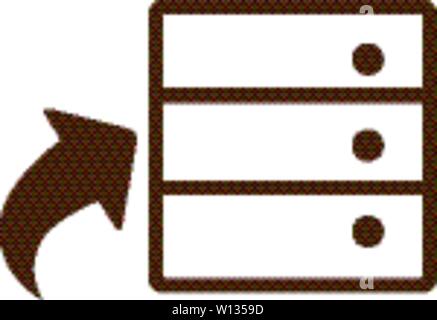 Database icon in single color. Hardisk, upload, file, server, web hosting Stock Vector