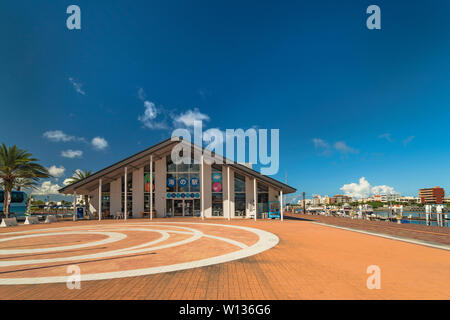 Hamakawa fishing port and fisherina district in the vicinity of the American Village in Chatan City of Okinawa. Stock Photo