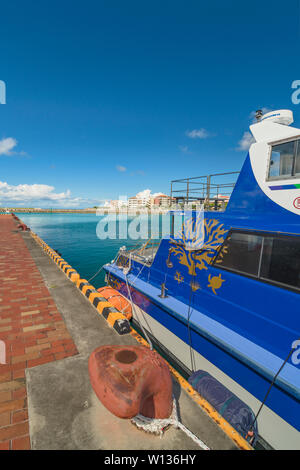 Hamakawa fishing port and fisherina district in the vicinity of the American Village in Chatan City of Okinawa. Stock Photo