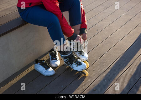 Girl in roller skates Stock Photo