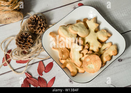 Handmade biscuits with light color background Stock Photo