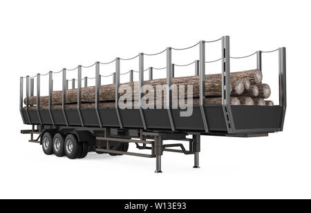 Logging Truck Trailer Isolated Stock Photo