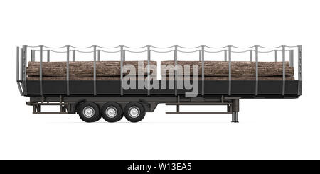 Logging Truck Trailer Isolated Stock Photo