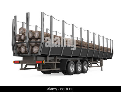 Logging Truck Trailer Isolated Stock Photo