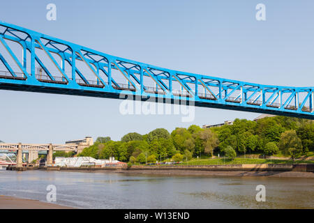 The Queen Elizabeth II bridge over the River Tyne.  The bridge carries the Tyne and Wear Metro between Newcastle upon Tyne and Gateshead. Stock Photo