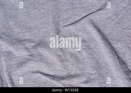 gray color creased cotton jersey background texture Stock Photo