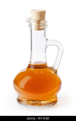 Apple cider vinegar in glass bottle isolated on white background with clipping path Stock Photo