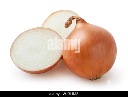 Onion bulbs isolated on white background with clipping path Stock Photo
