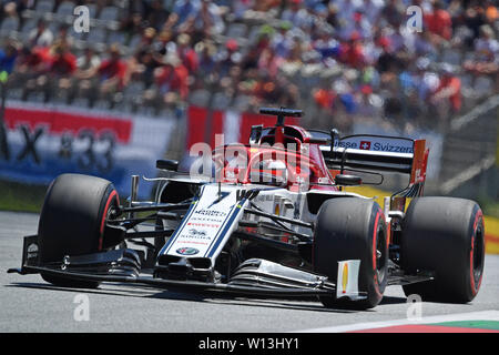 Zeltweg, Austria. 29th June, 2019. Kimi RAIKKONEN, RAEIKKOENEN (FIN, Alfa Romeo Ferrari), action in his race car. Formula 1: GP of Austria, Red Bull Ring Zeltweg, Spielberg, season 2019, on 29.06.2019 | usage worldwide Credit: dpa picture alliance/Alamy Live News Stock Photo