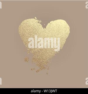 Love gold hand drawn brush calligraphy. Vector illustration Stock ...