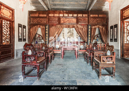 Chinese-style hall Ming and Qing furniture. Photographed at the China ...