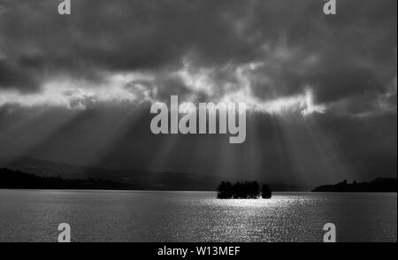 Black and White Light and Shadow Thunder in the Scenery of Yunnan Stock Photo