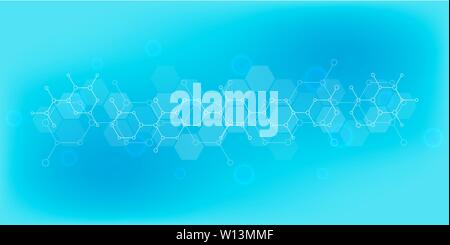 Abstract background of science and innovation technology. Technical background with molecular structures and chemical engineering Stock Vector