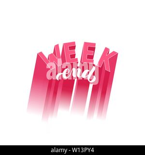 Vector illustration with handwritten phrase - Weekend. Lettering. Stock Vector