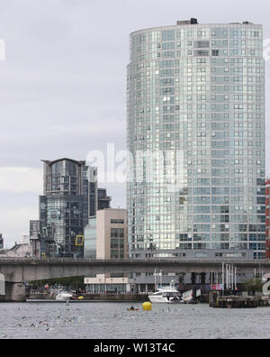 Belfast, Northern Ireland, UK. 30th June 2019. The Titanic Triathlon was held in Belfast this morning in and round The Titanic Quarter at Belfast Harbour©. David Hunter/Alamy Live News. Stock Photo