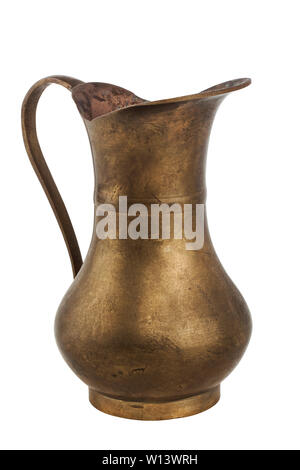 Old copper jug isolated on white background Stock Photo
