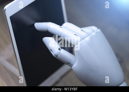 AI robotic operations tablet Stock Photo