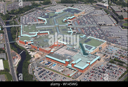 aerial view of the Meadowhall Shopping Centre, Sheffield Stock Photo