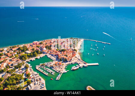 Novigrad Istarski historic coastal town aerial view, archipelago of Istria, Croatia Stock Photo