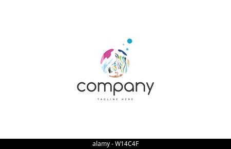 Vector logo on which the abstract image of the head of a zebra in a circle. Stock Vector