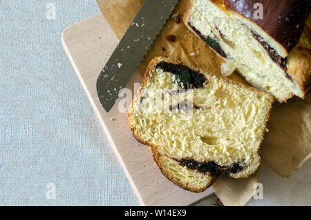Sliced sweet bread traditional romanian food cozonac Stock Photo