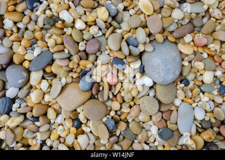 Sea pebbles of various shapes and colors Stock Photo