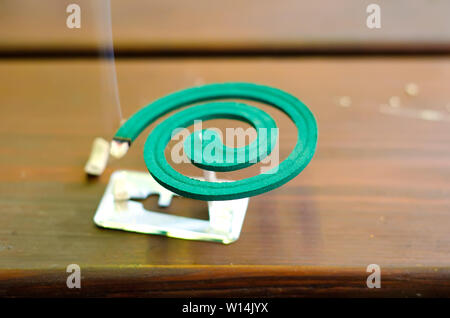 mosquito repellent of burning spiral Stock Photo