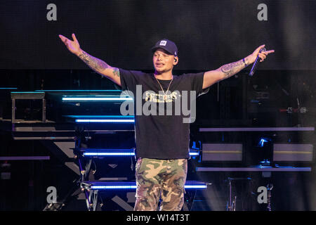 June 28, 2019 - Milwaukee, Wisconsin, U.S - KANE BROWN during the Summerfest Music Festival in Milwaukee, Wisconsin (Credit Image: © Daniel DeSlover/ZUMA Wire) Stock Photo