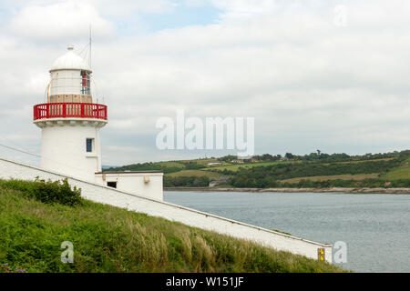 Lighthouses in Ireland and the Youghal Victorian Lighthouse overlooking River Blackwater bay in Youghal, County Cork, Ireland Stock Photo
