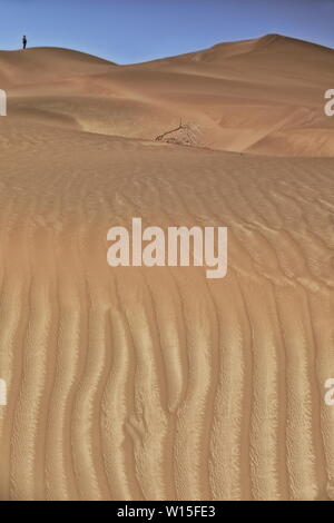 Shifting sand dunes-Takla Makan Desert. Yutian Keriya county-Xinjiang Uyghur region-China-0234 Stock Photo