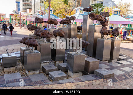 Gibeon meteorites on display in Windhoek, Namibia. Stock Photo