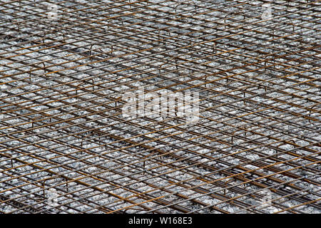 Wire mesh of concrete pouring. Stock Photo