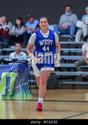 Basketball action at the Washington State 2A and 3A All Star Game in Liberty Lake, Washington. Stock Photo