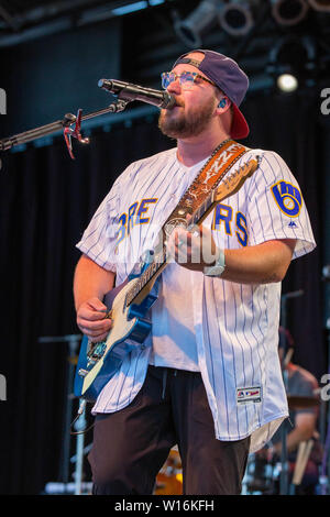 June 29, 2019 - Milwaukee, Wisconsin, U.S - MITCHELL TENPENNY during the Summerfest Music Festival in Milwaukee, Wisconsin (Credit Image: © Daniel DeSlover/ZUMA Wire) Stock Photo