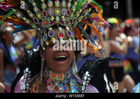 San Francisco, CA, USA. 30th June, 2019. San Francisco, CA, U.S. - This year's Pride celebration marks the 50th anniversary of the riots at the Stonewall Inn in New York City that sparked the modern LGBTQ rights movement in 1969. Credit: Neal Waters/ZUMA Wire/Alamy Live News Stock Photo