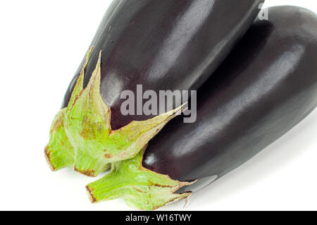 Fresh vegetable. Eggplants isolated on white background Stock Photo
