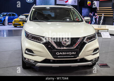 Poznan, Poland, March 2019 Nissan Qashqai, Poznan International Motor Show,  2nd gen, J11, compact crossover SUV produced by Nissan Stock Photo - Alamy