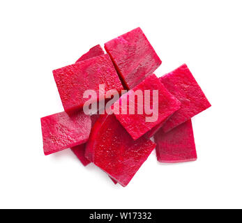 Pieces of fresh beet on white background Stock Photo