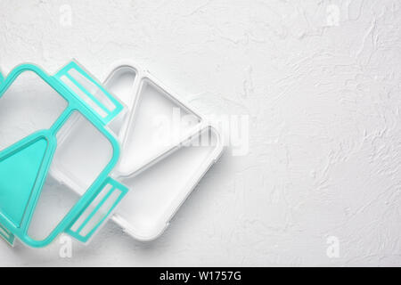 Empty school lunch box on white background Stock Photo