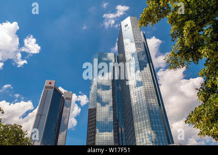 FRANKFURT, GERMANY - JUNE 17, 2019: Deutsche Bank Twin Towers in the financial district Stock Photo