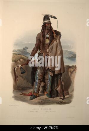 Abdih-HIddisch, a Minatarre Chief - Karl Bodmer aquatint from Travels in the Interior of North America (Voyage dans l’intérieur de l’Amérique) Stock Photo