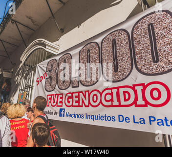 Buenos Aires, Argentina - March 24, 2017: People at Memory day for dictatorship Stock Photo