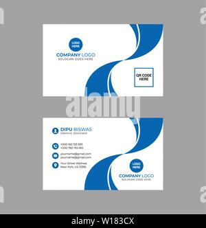 Blue Stylish Business Card Stock Vector